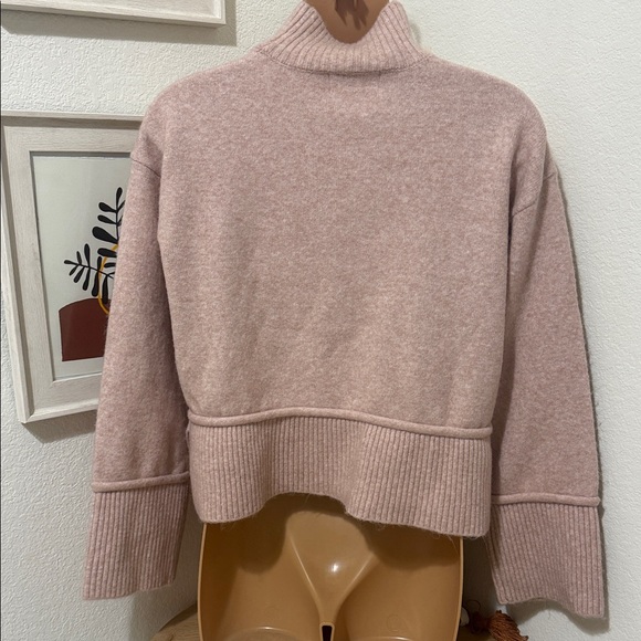 Marled Soft Pink Cowl Neck Sweater - Picture 4 of 4